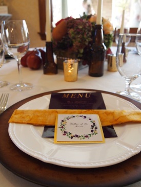 menu and place card
